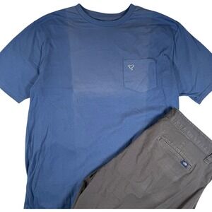 BirdDogs Men's Blue Pocket T Shirt‎ Large Embroidered Logo Short Sleeve Faded
